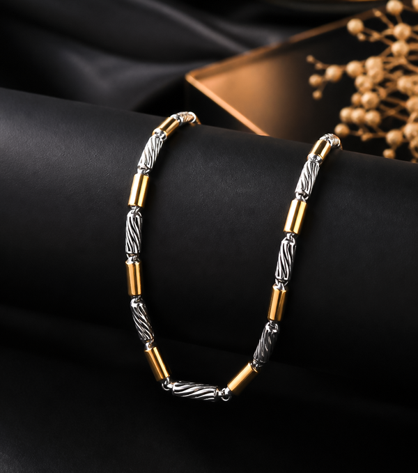 The Vanguard Two-Tone Barrel Link Bracelet