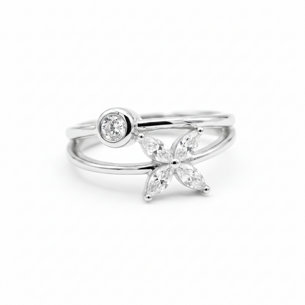 The Celestial Blossom Dual-Band Ring