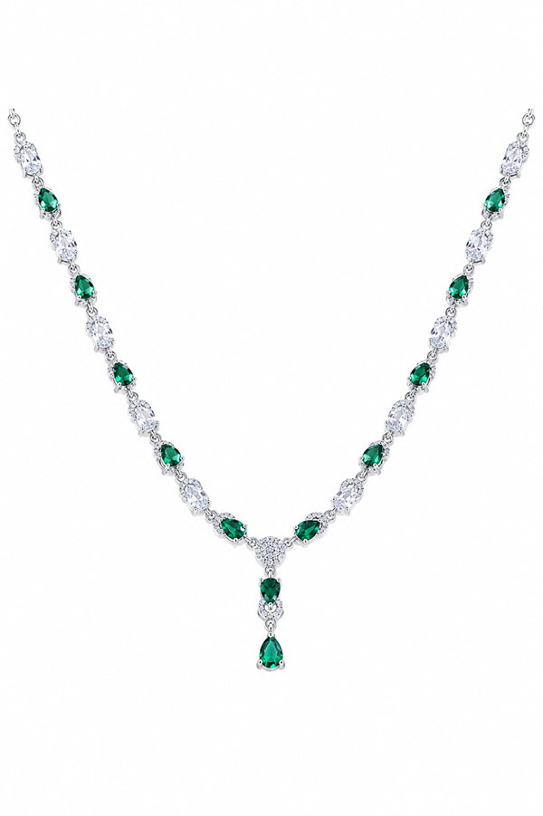 The Emerald Majesty Tear-Drop Necklace Set