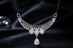 The Crescent Moon Rose Quartz Mangalsutra