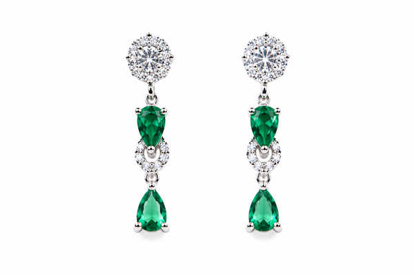 The Emerald Majesty Tear-Drop Necklace Set