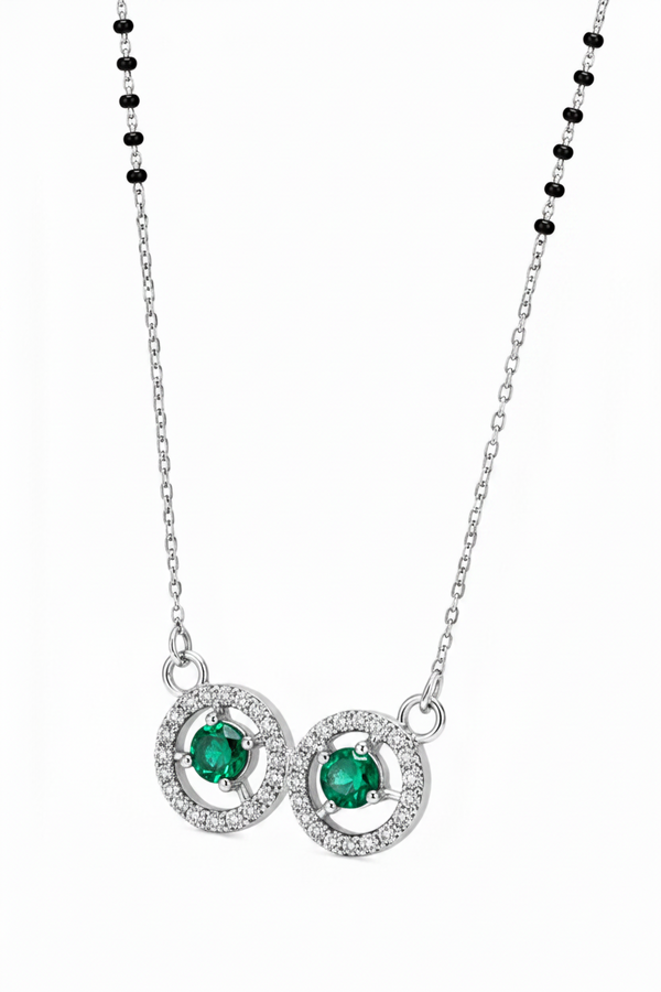 The Infinity Emerald Halo Mangalsutra