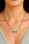 The Infinity Emerald Halo Mangalsutra