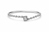 The Elara Emerald-Cut Halo Bangle