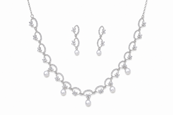 The Pearl Blossom Garland Necklace Set