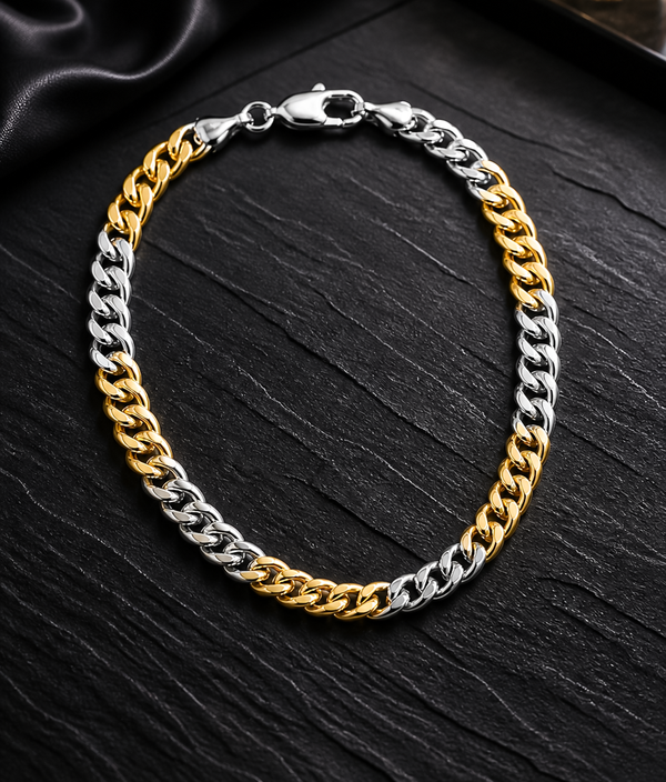 The Apex Two-Tone Curb Link Bracelet