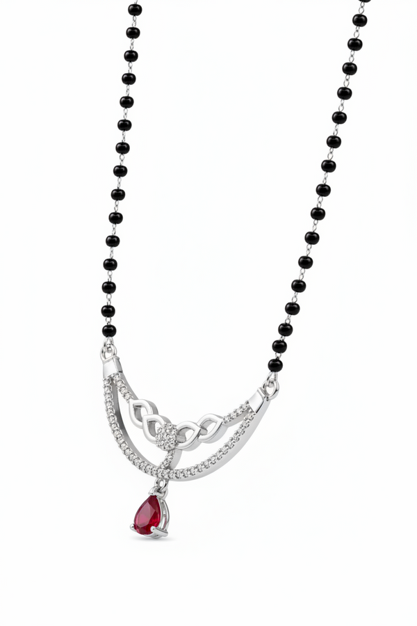The Ruby Bloom Crescent Mangalsutra