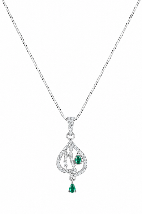 The Emerald Leaf Filigree Necklace Set