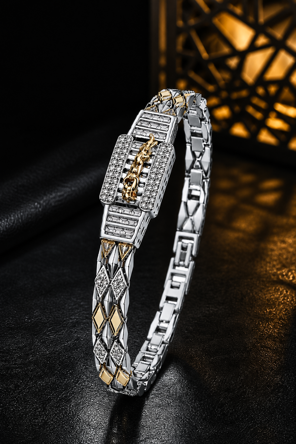The Sovereign Panther Diamond-Cut Bracelet