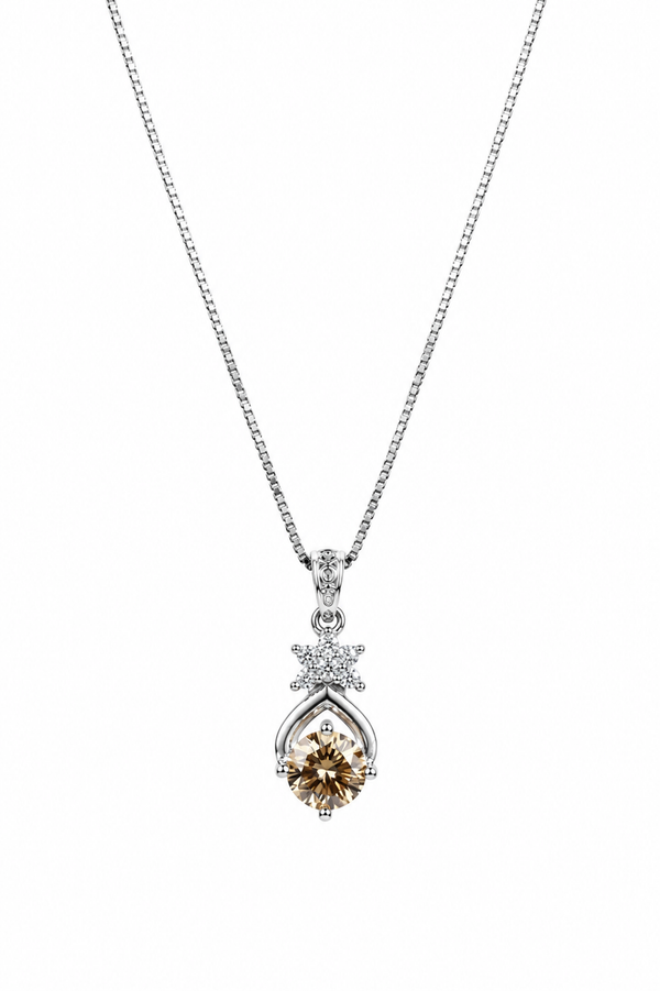The Celestia Champagne Solitaire Pendant