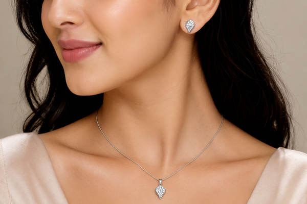 The Diamond Silhouette Pendant & Earring Set