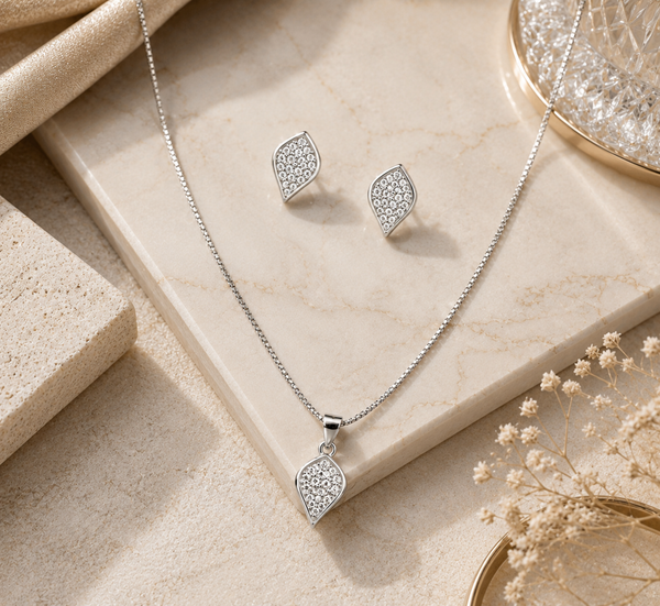 The Diamond Silhouette Pendant & Earring Set