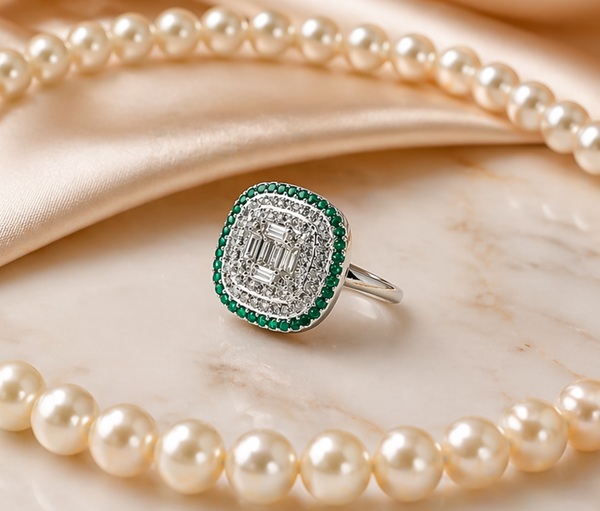Emerald Aura Baguette Ring