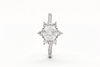 Floral Halo Sterling Silver Ring