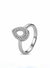Teardrop Halo Silver Ring