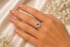Teardrop Halo Silver Ring