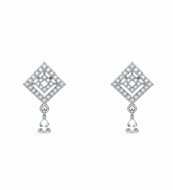 The Geometric Rhombus Drop Necklace Set