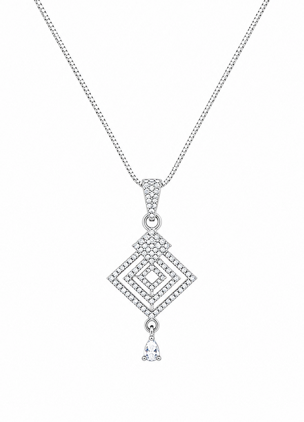The Geometric Rhombus Drop Necklace Set