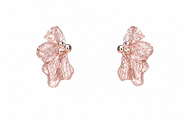 The Rose Gold Butterfly Filigree Necklace Set