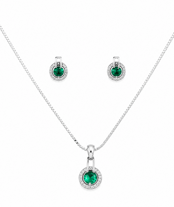 The Radiant Emerald Solitaire Set