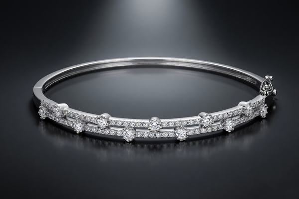 The Seraphina Double-Row Lattice Bangle