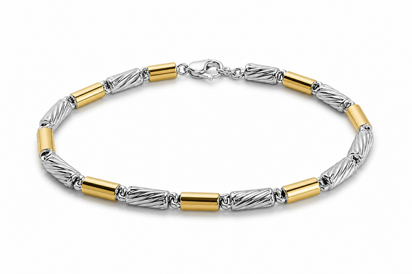 The Vanguard Two-Tone Barrel Link Bracelet
