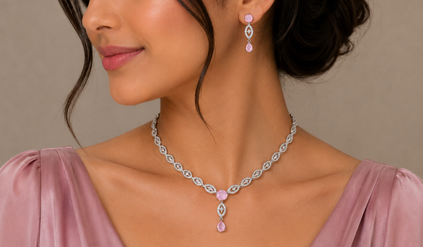 The Blush Marquise Elegance Necklace Set