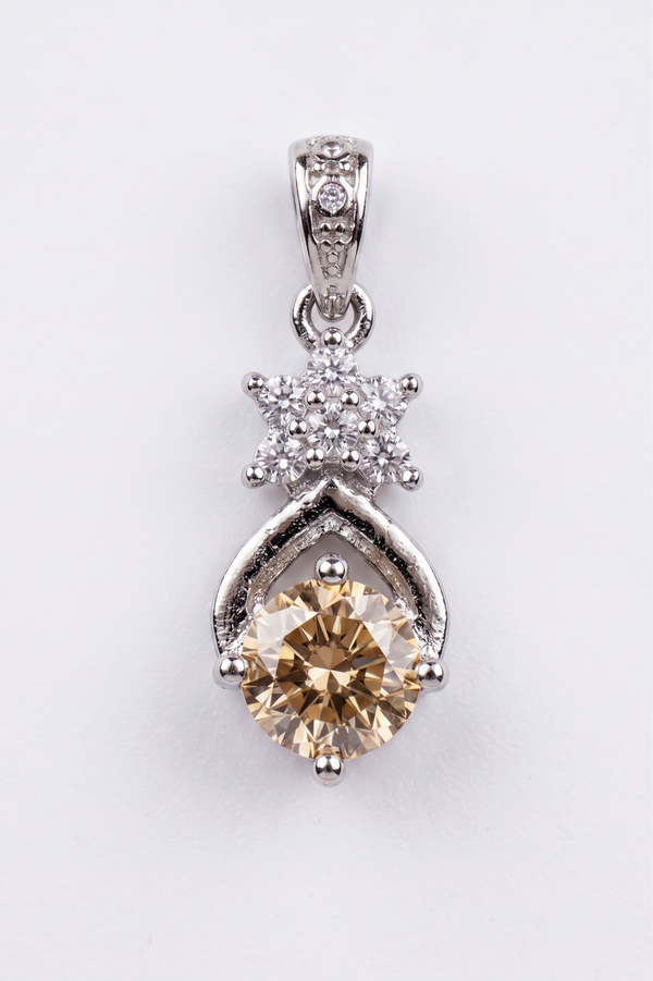 The Celestia Champagne Solitaire Pendant