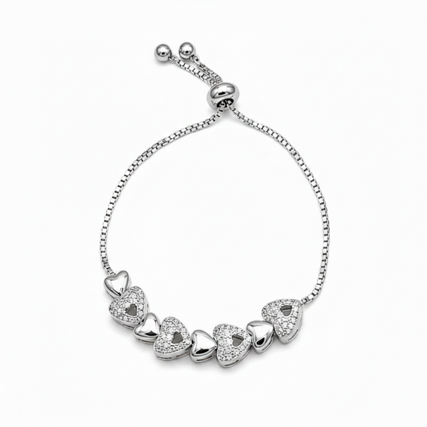 The Amour Cascading Heart Bolo Bracelet