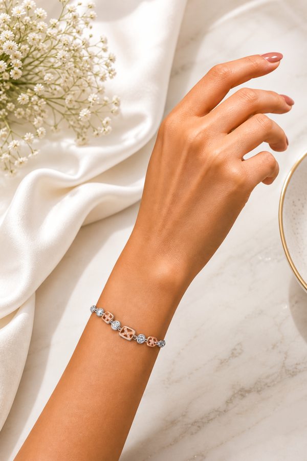 The Aurora Mixed-Metal Blossom Bolo Bracelet
