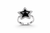 Midnight Star Halo Ring in Sterling Silver