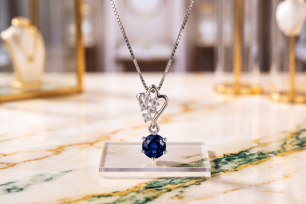 The Sapphire Heart Blossom Pendant