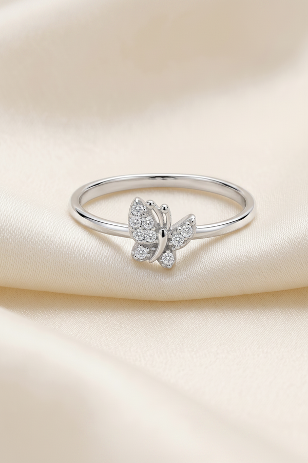 The Glimmering Butterfly Filigree Ring