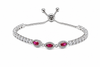 The Crimson Marquise Halo Bolo Bracelet