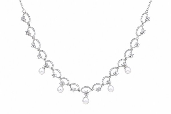 The Pearl Blossom Garland Necklace Set