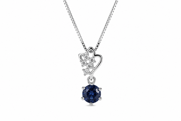 The Sapphire Heart Blossom Pendant