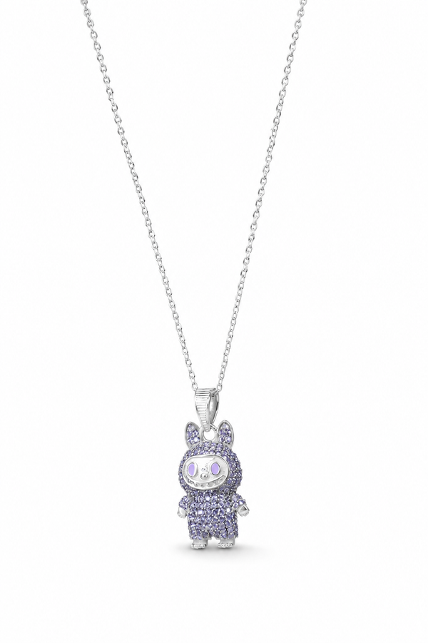 The Violet Amethyst Labubu Pendant