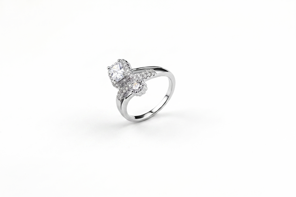 Elegant Split Shank Halo Diamond Ring