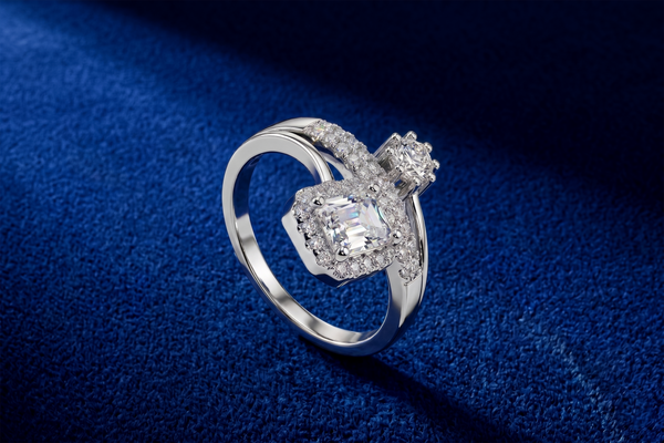 Elegant Split Shank Halo Diamond Ring