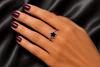 Midnight Star Halo Ring in Sterling Silver