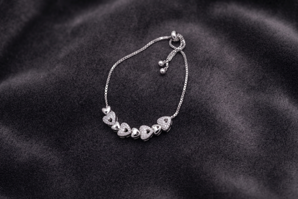 The Amour Cascading Heart Bolo Bracelet