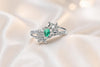 Emerald Whisper Halo Ring