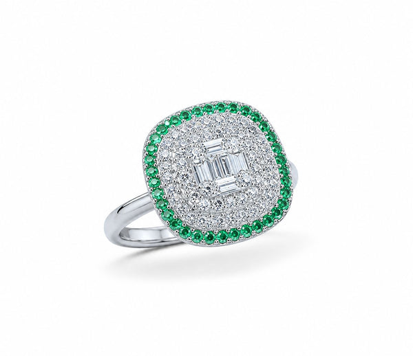 Emerald Aura Baguette Ring