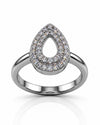 Teardrop Halo Silver Ring