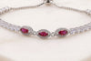 The Crimson Marquise Halo Bolo Bracelet